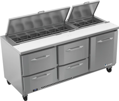 Victory VSPD72HC-18-4 72" W 1 Door UltraSpec Series Sandwich Prep Table - 115 Volts
