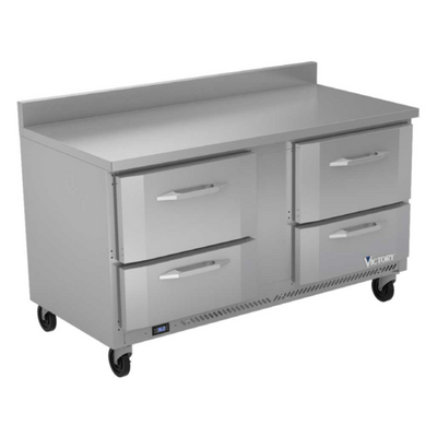Victory VWRD60HC-4 60" W 4 Drawers Stainless Steel Exterior Worktop Refrigerated Counter - 115 Volts