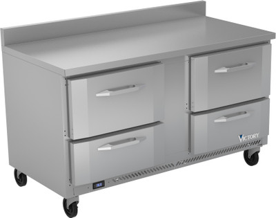 Victory VWRD60HC-4 60" W 4 Drawers Stainless Steel Exterior Worktop Refrigerated Counter - 115 Volts