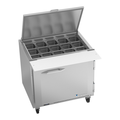 Victory VSP36HC-15B 36" W 1 Door UltraSpec Series Big Top Sandwich Prep Table - 115 Volts