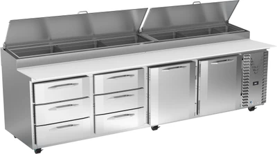 Victory VPPD119HC-2 118.88" W 6 Drawers Pizza Prep Table - 115 Volts