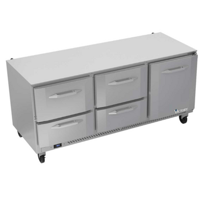 Victory VURD72HC-4 72" W Under Counter Refrigerator - 115 Volts