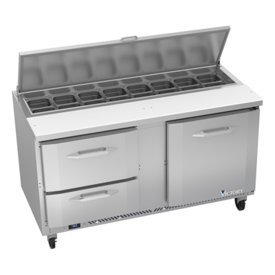 Victory VSPD60HC-16-2 60" W 1 Door UltraSpec Series Sandwich Prep Table - 115 Volts