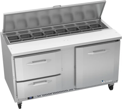 Victory VSPD60HC-16-2 60" W 1 Door UltraSpec Series Sandwich Prep Table - 115 Volts