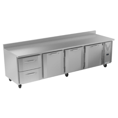 Victory VWRD119HC-2 118.88" W 3 Doors Stainless Steel Exterior Worktop Refrigerated Counter - 115 Volts