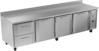 Victory VWRD119HC-2 118.88" W 3 Doors Stainless Steel Exterior Worktop Refrigerated Counter - 115 Volts