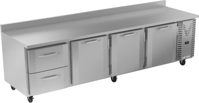 Victory VWRD119HC-2 118.88" W 3 Doors Stainless Steel Exterior Worktop Refrigerated Counter - 115 Volts