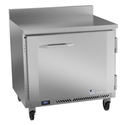 Victory VWR36HC 36" W 1 Door Stainless Steel Exterior Worktop Refrigerated Counter - 115 Volts