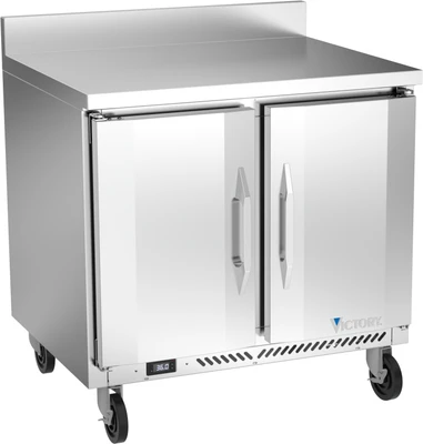 Victory VWR36HC 36" W 1 Door Stainless Steel Exterior Worktop Refrigerated Counter - 115 Volts