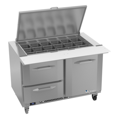 Victory VSPD48HC-18B-2 48" W 1 Door UltraSpec Series Big Top Sandwich Prep Table - 115 Volts