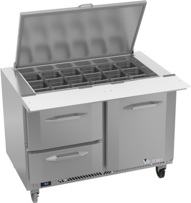 Victory VSPD48HC-18B-2 48" W 1 Door UltraSpec Series Big Top Sandwich Prep Table - 115 Volts