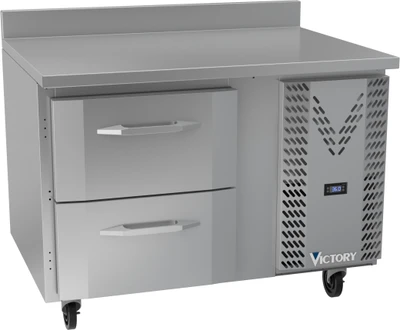 Victory VWRD46HC-2 46.13" W 2 Drawers Stainless Steel Exterior Worktop Refrigerated Counter - 115 Volts