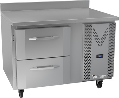 Victory VWRD46HC-2 46.13" W 2 Drawers Stainless Steel Exterior Worktop Refrigerated Counter - 115 Volts