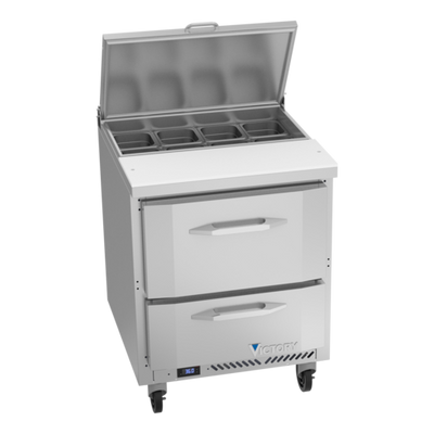 Victory VSPD27HC-08-2 27" W 2 Drawers UltraSpec Series Sandwich Prep Table - 115 Volts