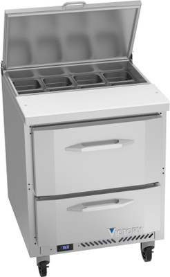 Victory VSPD27HC-08-2 27" W 2 Drawers UltraSpec Series Sandwich Prep Table - 115 Volts