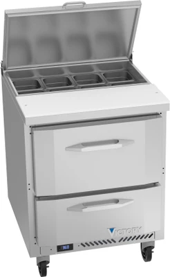 Victory VSPD27HC-08-2 27" W 2 Drawers UltraSpec Series Sandwich Prep Table - 115 Volts