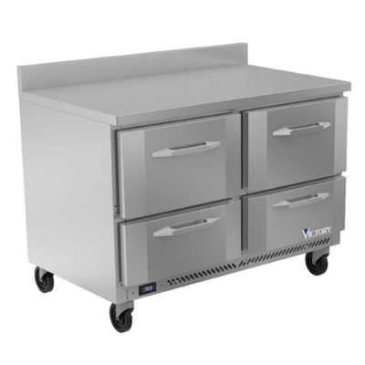 Victory VWFD60HC-4 14.36 Cu. Ft. Two Section Stainless Steel Worktop Freezer Counter - 115 Volts 1-Ph