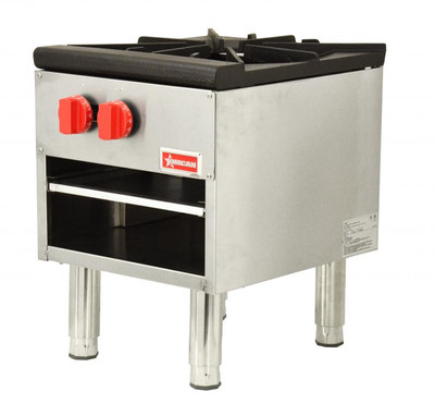 Omcan USA 37525 18"W x 21"D Stainless Steel Natural Gas Single Stock Pot Range - 100,000 BTU