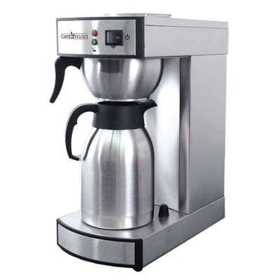 Omcan USA 44315 Stainless Steel Manual with 2 Thermal Carafe Coffee Maker - 120 Volts