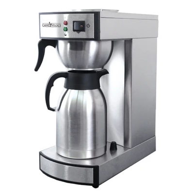 Omcan USA 44315 Stainless Steel Manual with 2 Thermal Carafe Coffee Maker - 120 Volts