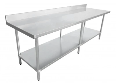 Omcan USA 22084 84" W x 24" D Galvanized 18 Gauge Standard Work Table with Undershelf