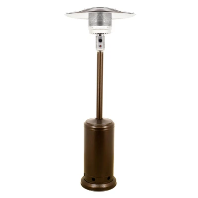 Omcan USA 46799 Brown Powder Coat Finish Stainless Steel Propane or Butane Fuel Patio Heater - 45,000 BTU
