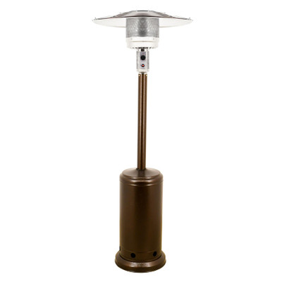 Omcan USA 46799 Brown Powder Coat Finish Stainless Steel Propane or Butane Fuel Patio Heater - 45,000 BTU