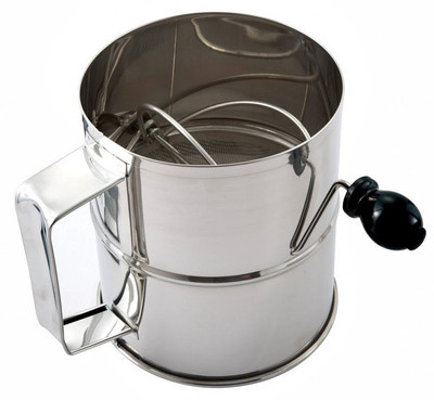 Omcan USA 80424 8 Cup Crank Handle Stainless Steel Rotary Sifter