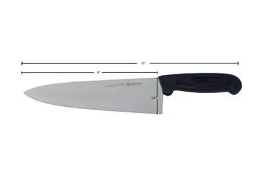 Omcan USA 11973 8" Black Handle Regular Cook Knife