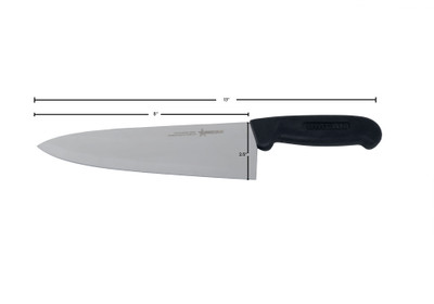 Omcan USA 11973 8" Black Handle Regular Cook Knife
