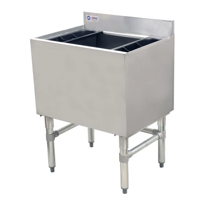 Omcan USA 43475 24"W x 18.50"D x 33" H 77 Lbs. Stainless Steel 20 Gauge Ice Bin
