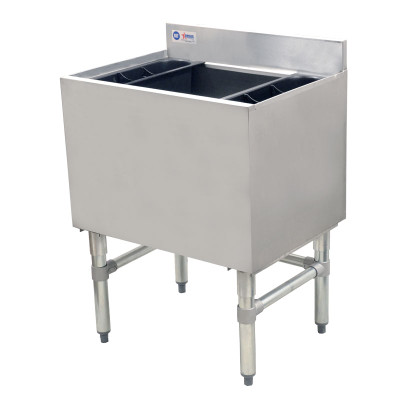 Omcan USA 43475 24"W x 18.50"D x 33" H 77 Lbs. Stainless Steel 20 Gauge Ice Bin