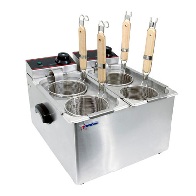 Omcan USA 43558 2.37 Gal. Stainless Steel Double Tank Electric Pasta Cooker