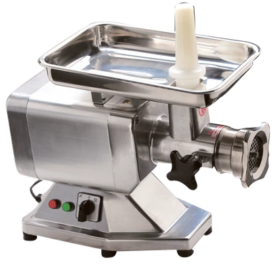 Omcan USA 47735 18.6" W #12 Head Die Cast Aluminum Body and Stainless Steel Meat Tray and Feeder Electric Meat Grinder - 110-120 Volts