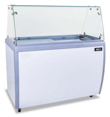 Omcan USA 44588 290 L. Powder Coated Steel Ice Cream Dipping or Display Case - 110 Volts