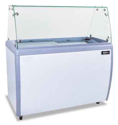 Omcan USA 44588 290 L. Powder Coated Steel Ice Cream Dipping or Display Case - 110 Volts