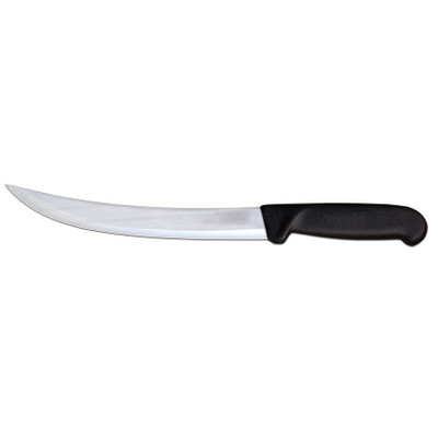 Omcan USA 12338 10" Stainless Steel Black Handle Curved Breaking Knife