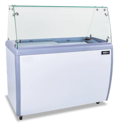 Omcan USA 44589 370 L. Powder Coated Steel Ice Cream Dipping or Display Case - 110 Volts
