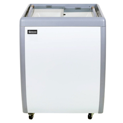 Omcan USA 46492 5.5 Cu. Ft. All White Exterior Ice Cream Display Chest Freezer - 110 Volts
