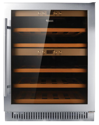 Omcan USA 45260 23.4" W Black Exterior 1 Hinged Door Dual Zone Wine Cooler