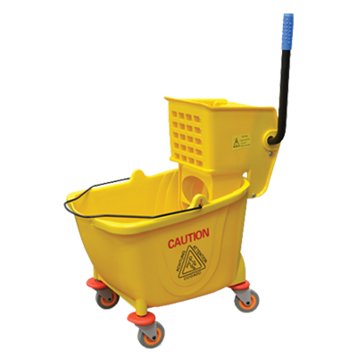 Omcan USA 24413 32 L Yellow Single Mop Bucket & Wringer Combination