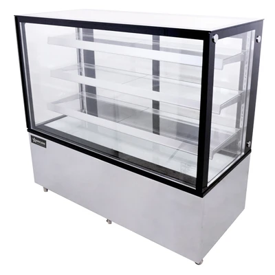 Omcan USA 44384 60" W 3 Shelves Square Glass Refrigerated Display Case
