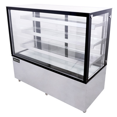 Omcan USA 44384 60" W 3 Shelves Square Glass Refrigerated Display Case