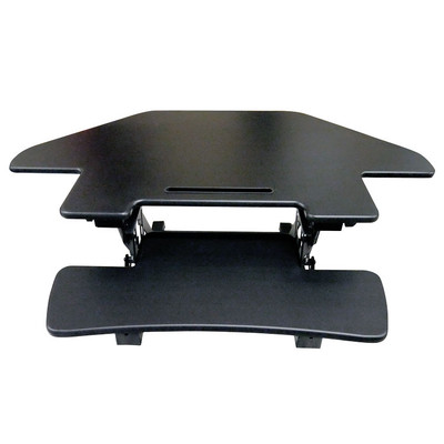 Omcan USA 44561 28.74" W x 7.5" D Black Adjustable Height Ergonomic Corner Desk Platform