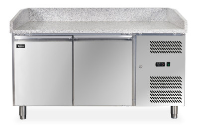 Omcan USA 39592 59.4" W 2 Doors Refrigerated Pizza Prep Table - 110 Volts 1-Ph