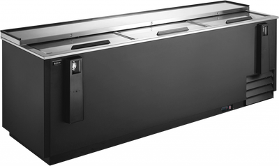 Omcan USA 50041 95.2" W Black Vinyl Horizontal Beer Bottle Cooler - 115 Volts
