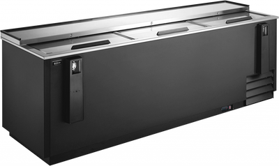Omcan USA 50041 95.2" W Black Vinyl Horizontal Beer Bottle Cooler - 115 Volts