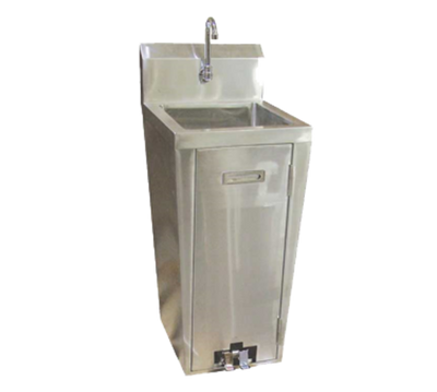 Omcan USA 23515 18" W 16 Gauge Stainless Steel Hand Wash Pedestal Sink