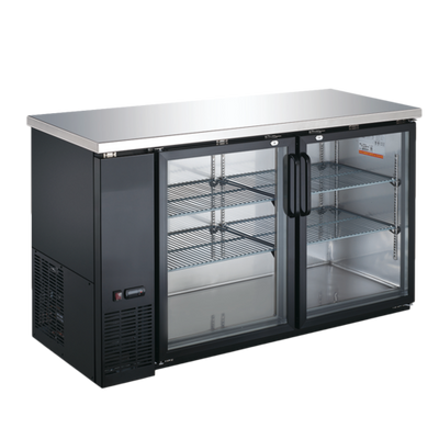 Omcan USA 50060 15.8 Cu. Ft. Two Sections Reach-In Refrigerated Back Bar Cooler - 115 Volts 1-Ph