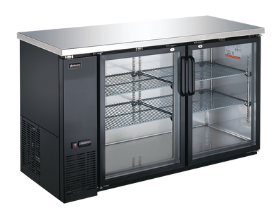 Omcan USA 50060 15.8 Cu. Ft. Two Sections Reach-In Refrigerated Back Bar Cooler - 115 Volts 1-Ph